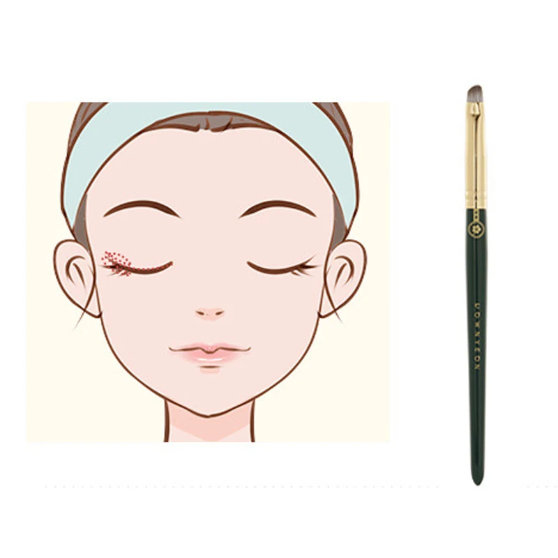 

Rownyeon OEM Private Label Wooden Handle Makeup Brush Detail Brush, Green