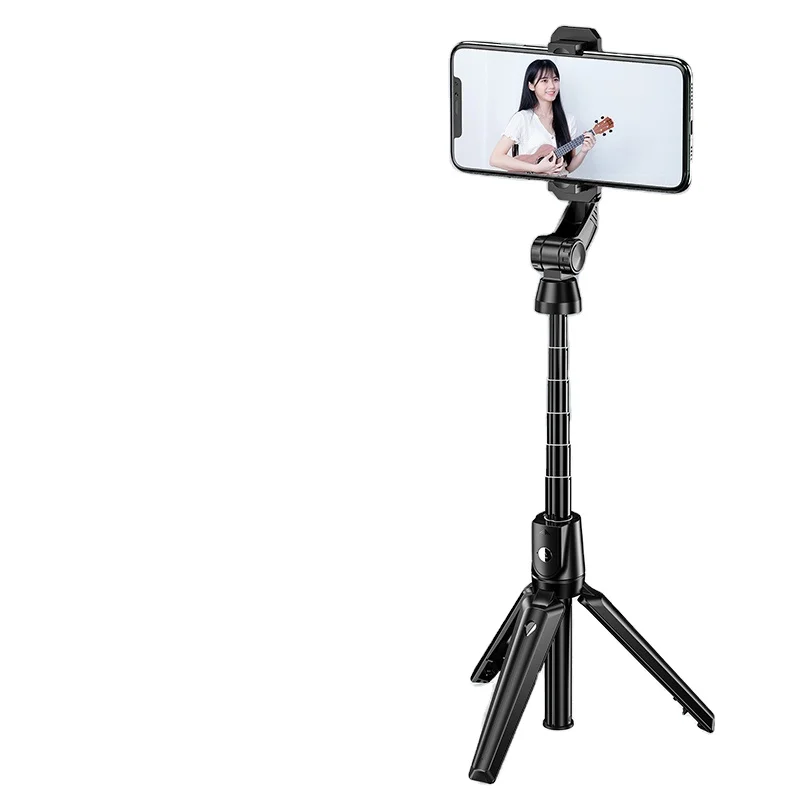 

K21 Flexible Handheld Phone Camera Selfie Stick Monopod Mini Tripod Stand for Live Streaming Photographing, Black