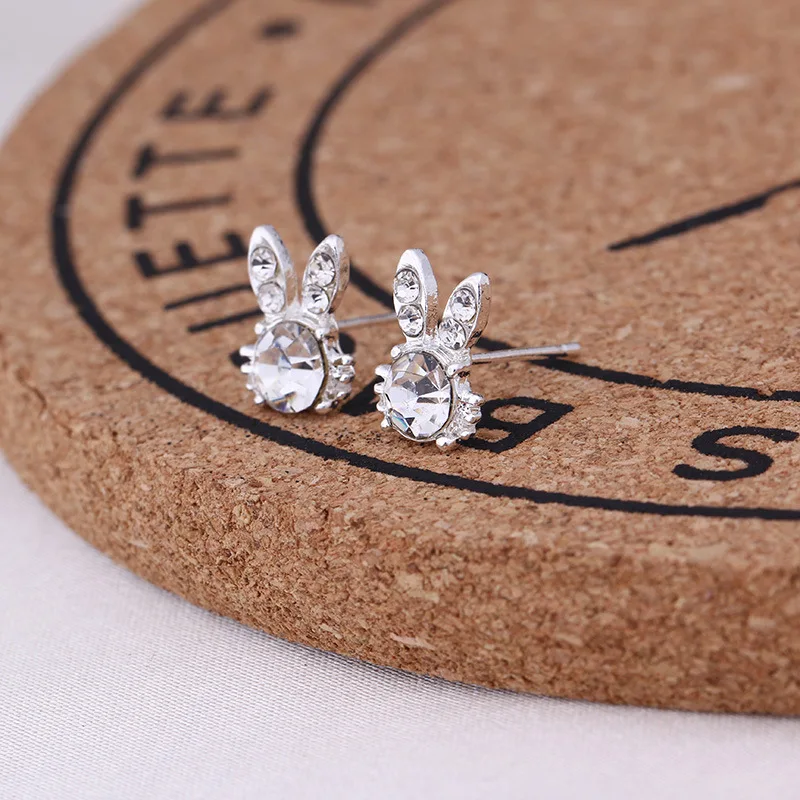 

925 Trendy Fashion Korean INS Earrings New Sterling Silver Plated Alloy Pearl Diamond Small Jewelry Earrings For Girls