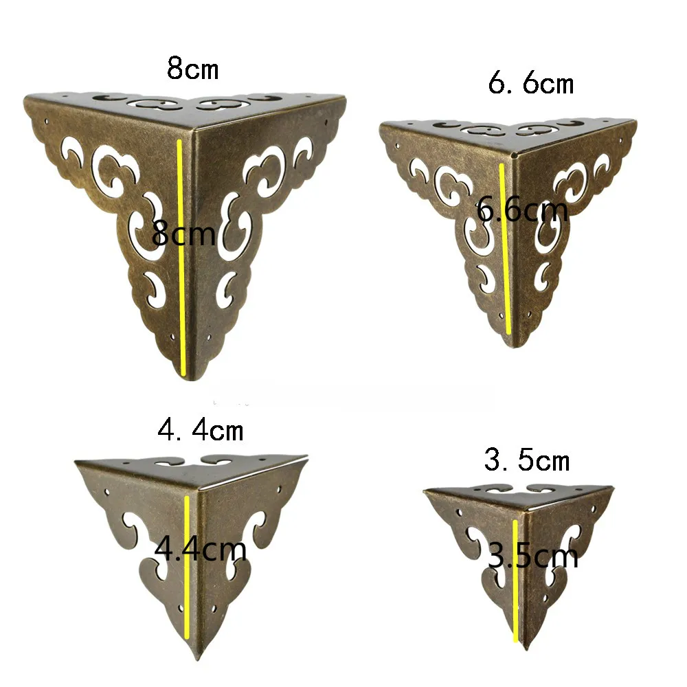 

chinese retro bronze corner protector table edge corner jewelry box triangle decorative corner