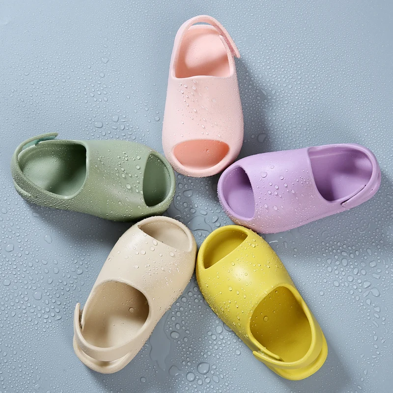 

2021Children Slippers Slides Custom Logo Yezzy Slippers Kids Color Baby Yeezy Slides, Bege,cream,black,green