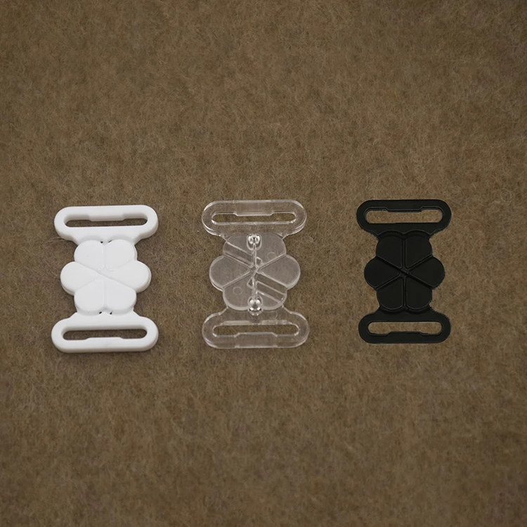 Factory Price Black White Clear Swimwear Clicker Bikini Accessory Bra Clasps 11mm 15mm