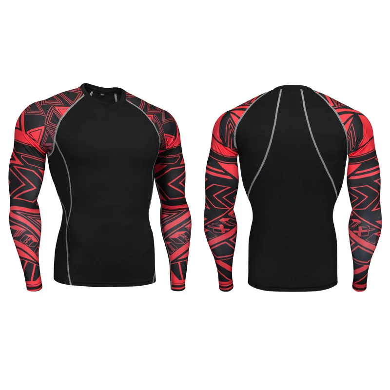 

Gym Shirts Long Sleeve Custom Bjj Mma Sublimated Rash Guard Rushguard For compression Shirts Men Magic Compressed Tshirt
