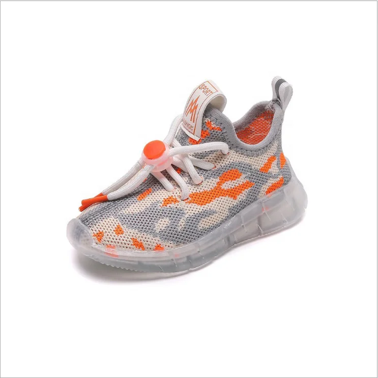 

2021 spring and autumn new coconut shoes with light breathable running sports European and American kid's shoes wholesale, Black,orange