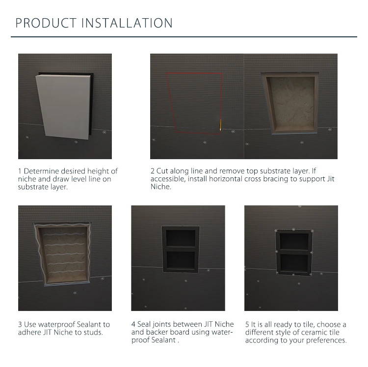 Waterproof & Leakproof 8x8 Inch Recessed Xps Shower Niche - Buy ...