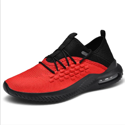 

2021 latest summer cool trainers walking running air custom sock shoes men sneakers sports, Black red grey
