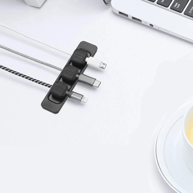 

2021 Strong Suction Magnetic Silicone USB Cable Clips Cable Tidy Magnetic For Charging Cables Management