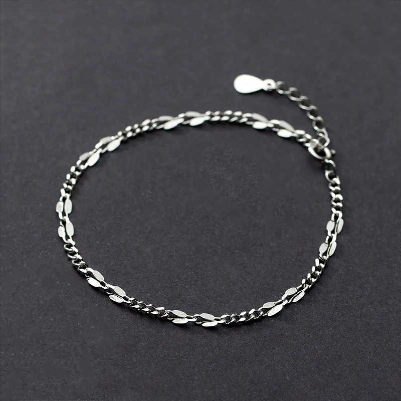 

geometric fashion 925 sterling silver minimalist weave jewellery chain bracelet for women party