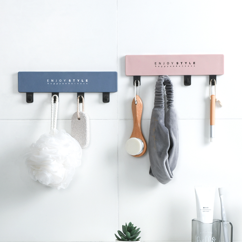 

Modern Decorative Coat Hanger Rack Hooks ABS Plastic Self Adhesive Wall Mount Coat Hanger Hat Hook