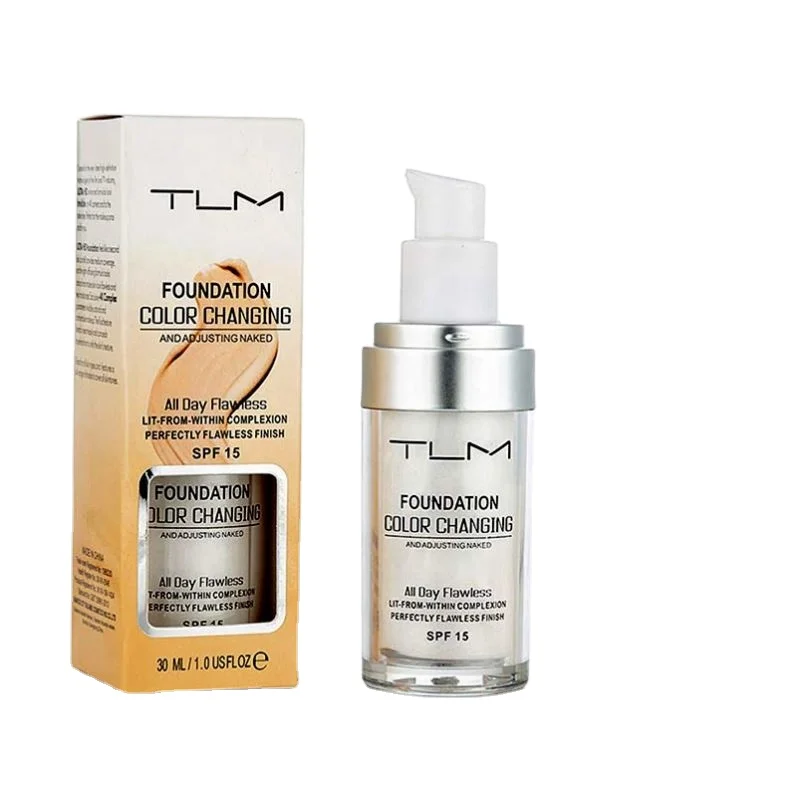 

TLM Colour Changing Warm Skin Tone Foundation Makeup Base Nude Face Moisturizing Liquid Cover Concealer, Natural color
