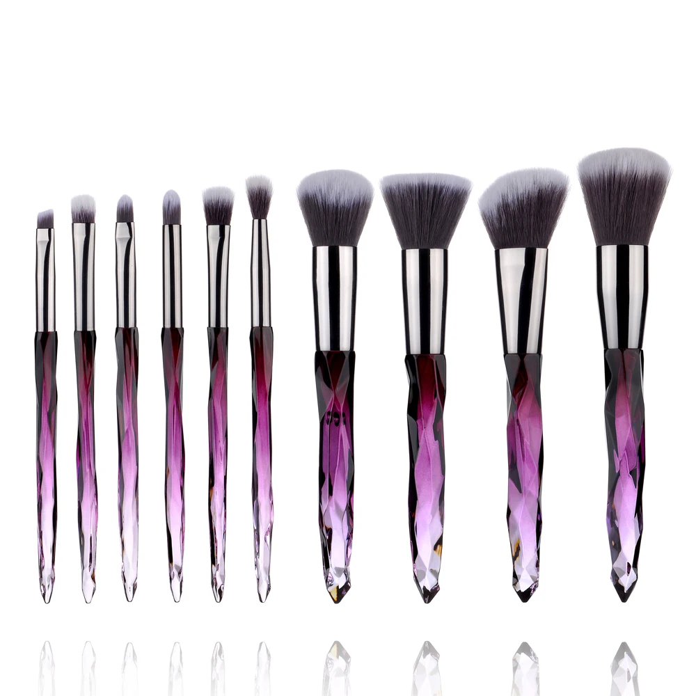 

10Pcs Professional Cosmetic Makeup Brushes Crystal Handle Eye Makeup Brush Diamond Makeup Brushes Set