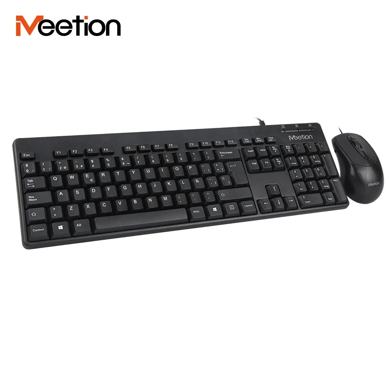 

Meetion Brand Cheapest Ergonomic Standard USB Cord Wired Office Keyboard and Mouse Combo For Laptop And Desktop