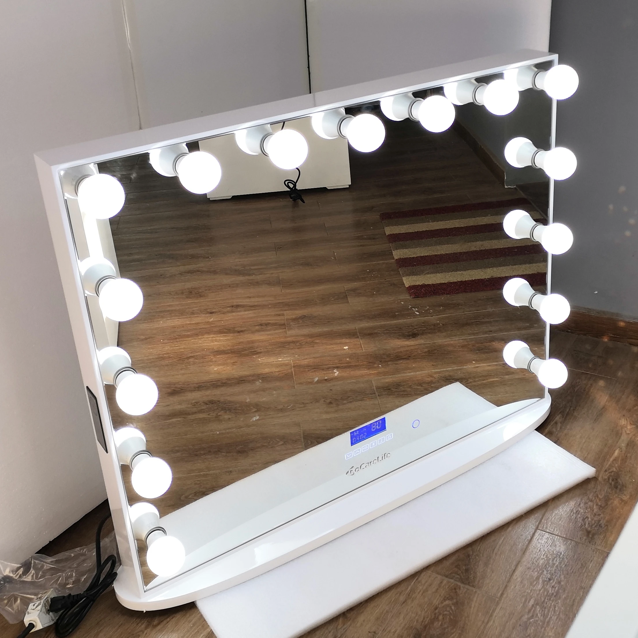 Docarelife Frameless Led Lighted Bluetooth Hollywood Style Makeup Vanity Mirror With Lights Speaker