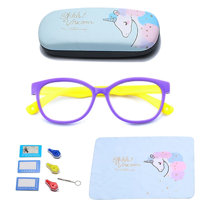 

Colorful Children Eyewear Cute Eyeglasses Kids Optical Frames Anti Blue Light Blocking Glasses, 8 colors