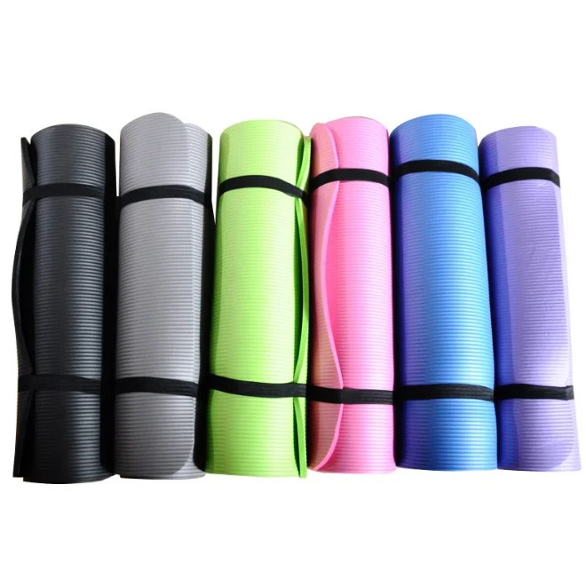 

Gym Exercise Custom 183CM*61CM*10MM Eco-friendly Non-Toxic Light Weight Washable NBR Yoga Mat With Carrying Strap, Blue/purple/pink/green...