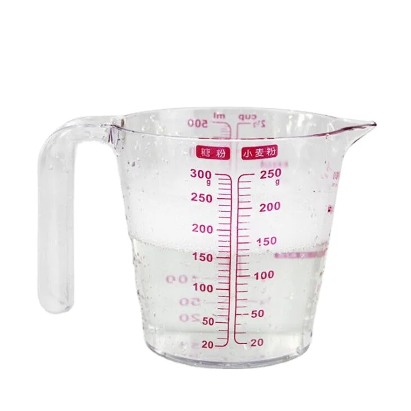 

250ml/500ml Food Grade Pp Plastic Transparent Cup Scale Measuring Cup Measurement Tools For Baking Kitchen