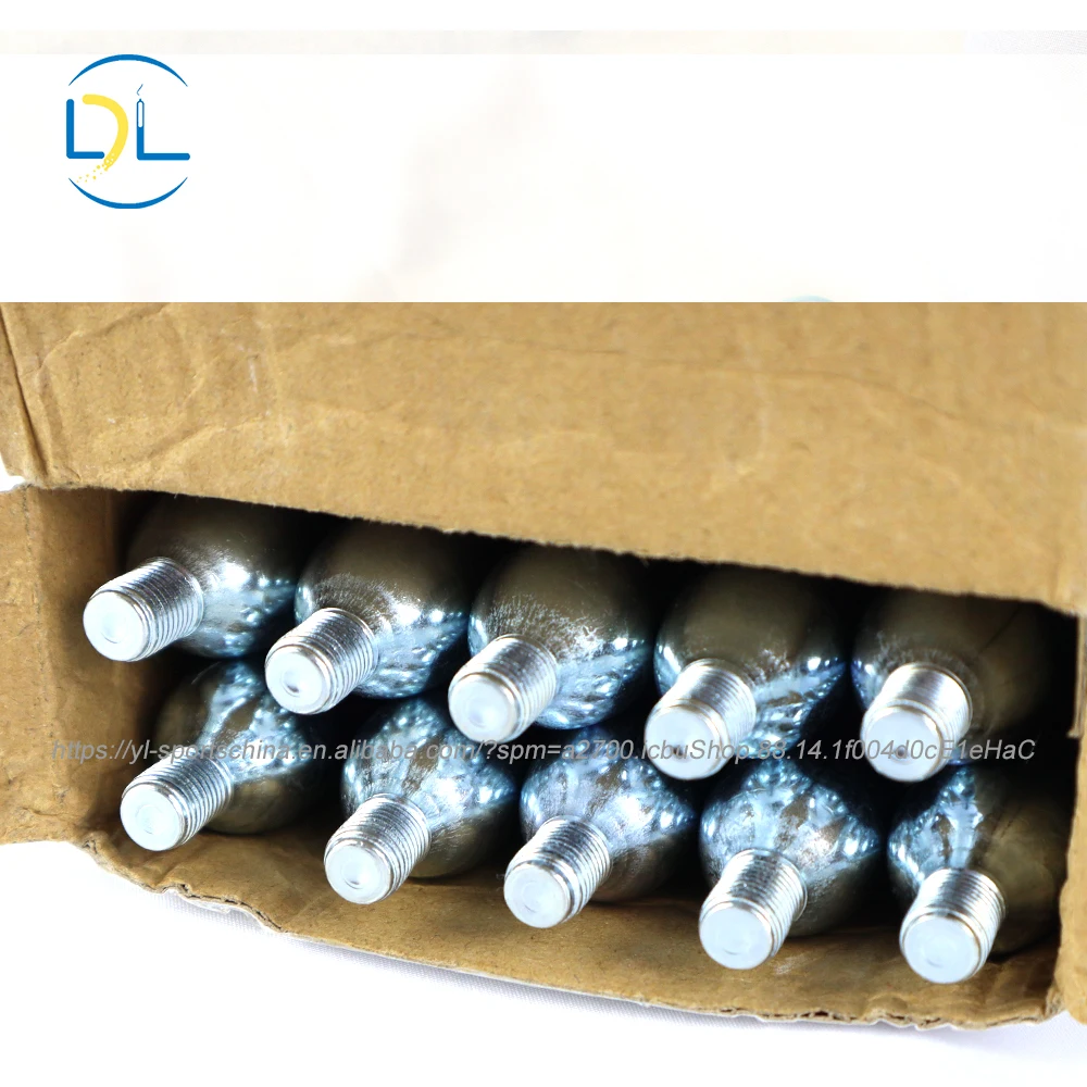 

ASDL gas factory wholesale CO2 cartridges are little cans filled with pressurized carbon dioxide gas 16 gram co2 gas cylinders, Silver