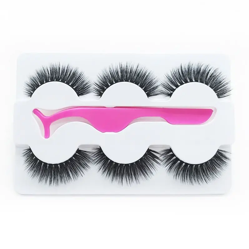 

Mink Eyelashes Top Quality Full Strip Eye eye lashes siberian mink eyelashes Lash Extension eyelash with tweezers, Black