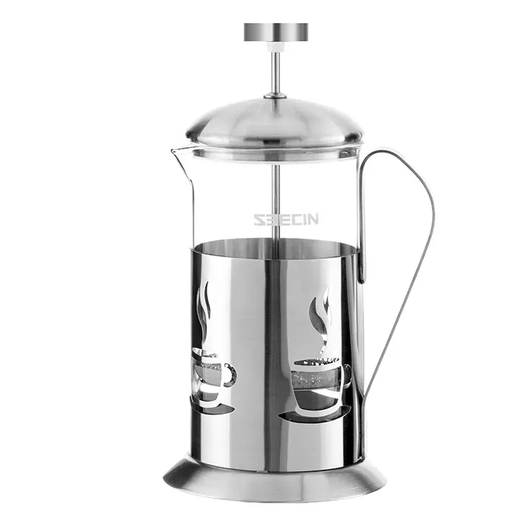 

China camping plunger and stainless steel lid french coffee press