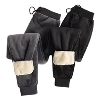 

wholesale women winter loose warm sherpa pleuche fleece sport black gray jogger harem pants sweatpants