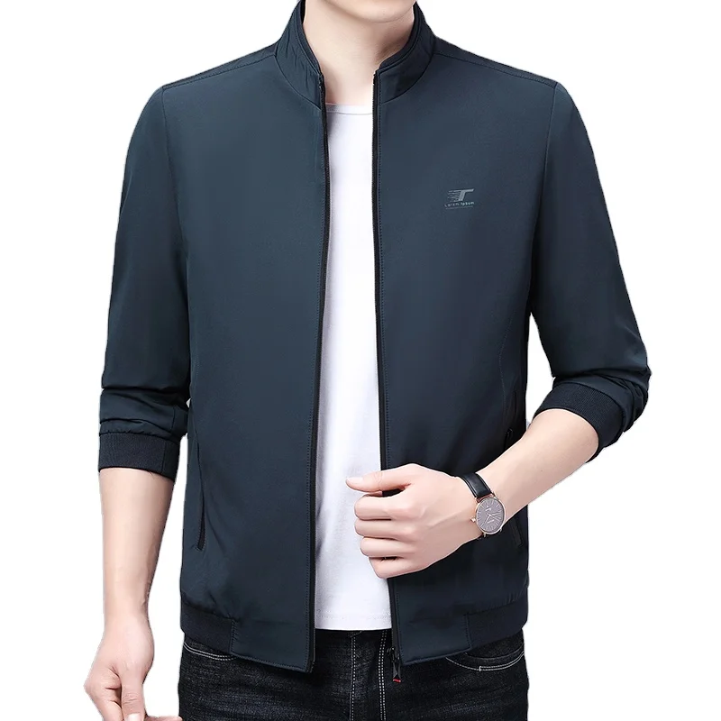 

Latest Design Cheap Spring Fashion Slim Fit Business Casual Classic Zipper Stand Collar Men Jacket