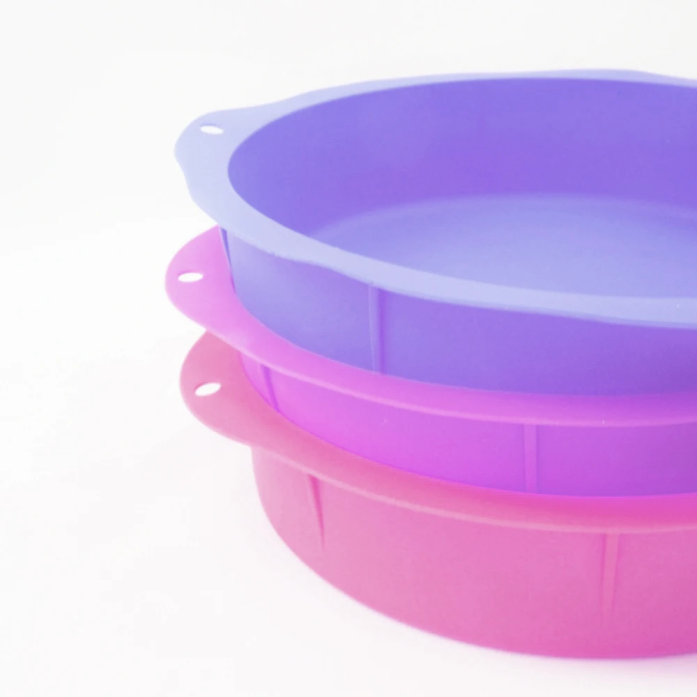 Factory Directly Selling 8 Inch Round Silicon Cake Baking Pans Bpa Free Non Stick Cake Mold