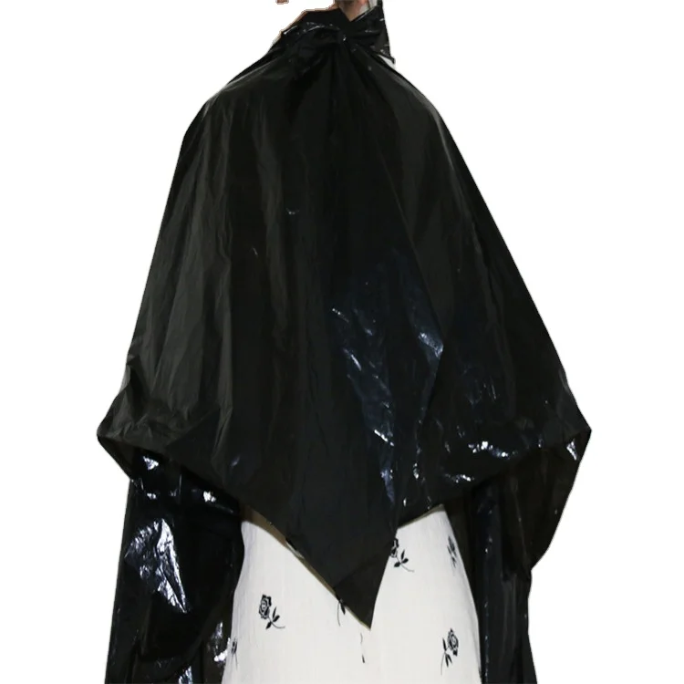 

Black Hairdressing Salon Cheap PE Disposable Hair cutting Capes