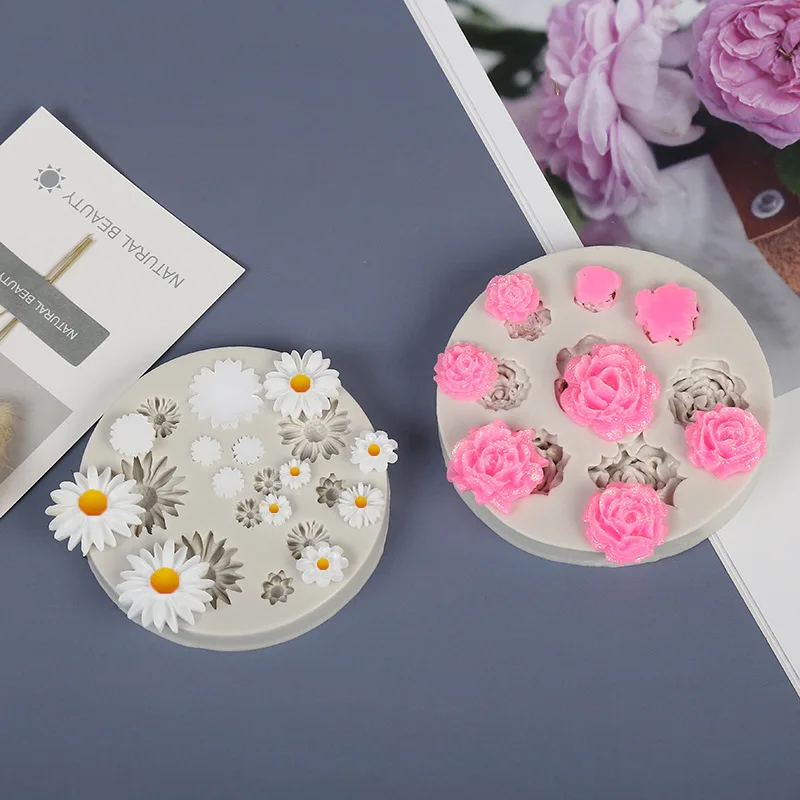 

2022 New Arrival Small Daisy Flower Silicone Mold Diy Crystal Epoxy Silicone Mold, As picture shows