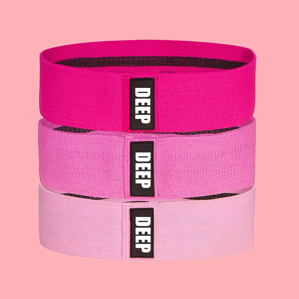 
Factory direct supplier customized label exercise bands / fabric hip circle band /fitness resistance elastic booty band 