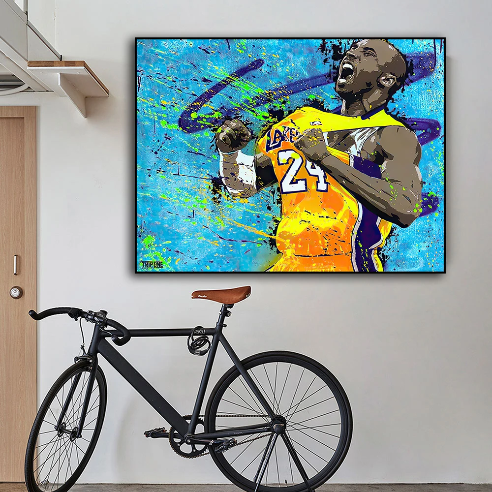 

Kobe Posters Basketball Star Decorations for Home Kobe Bryant Wall Art Black Mamba Canvas Painting for Living Room Decoration