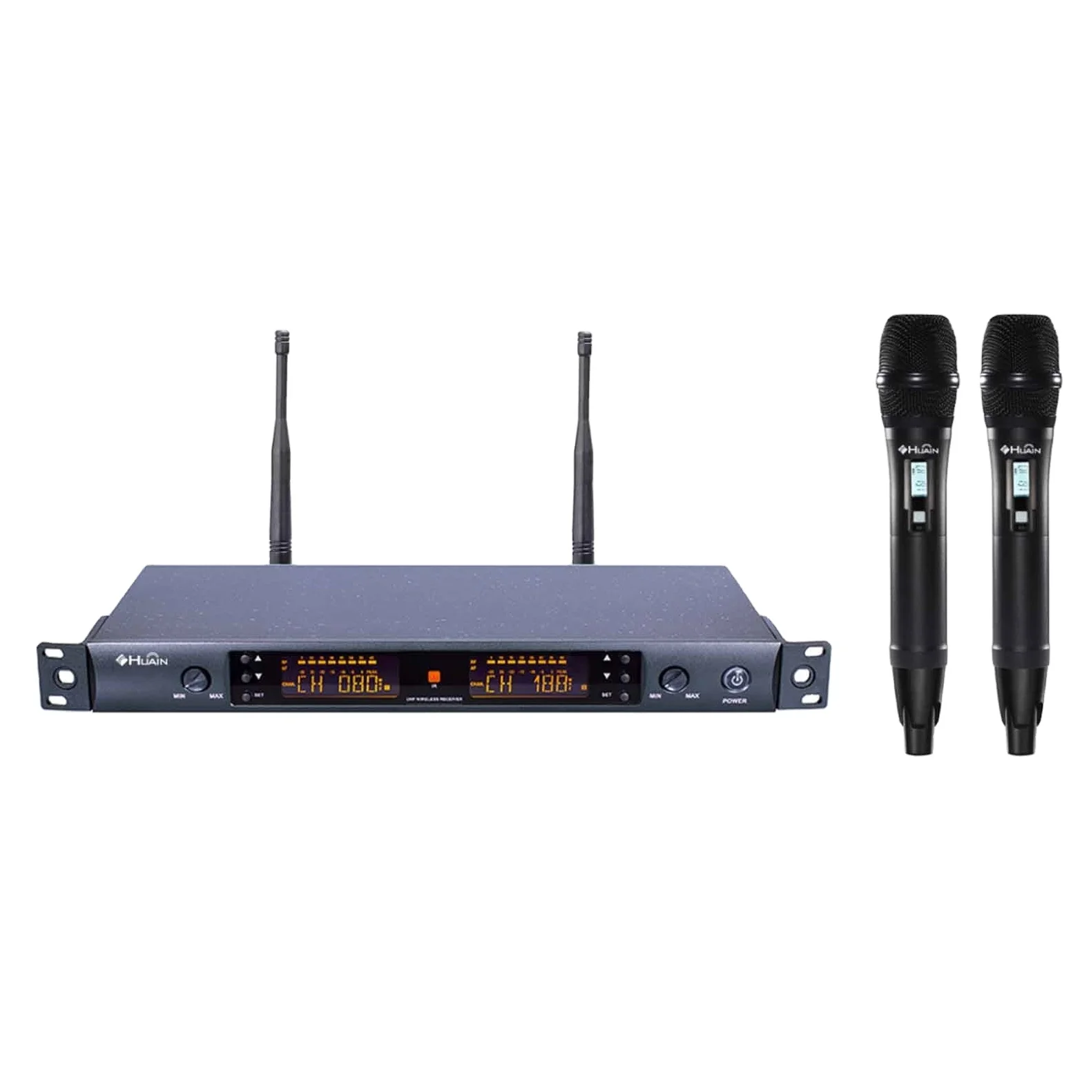 

Karaoke UHF Wireless System Conference microphone transceiver handheld microphone, Black