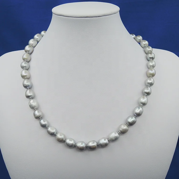 

18 inches 45 cm PEARL NECKLACE 100% NATURAL Gray color FRESHWATER PEARL