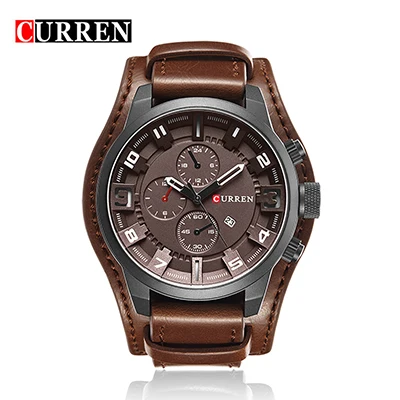

Curren 8225 Mens Watch Leather Strap Quartz Watch Drop Shipping Military Sport Waterproof Wristwatches relojes hombre, 5color for you choose