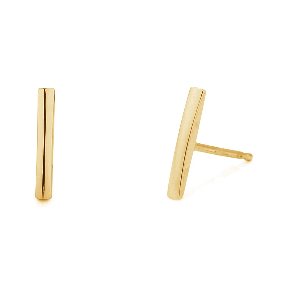 

high quality fashion daily wear 18k gold plated newest minimalist jewelry 925 silver women bar stud earrings