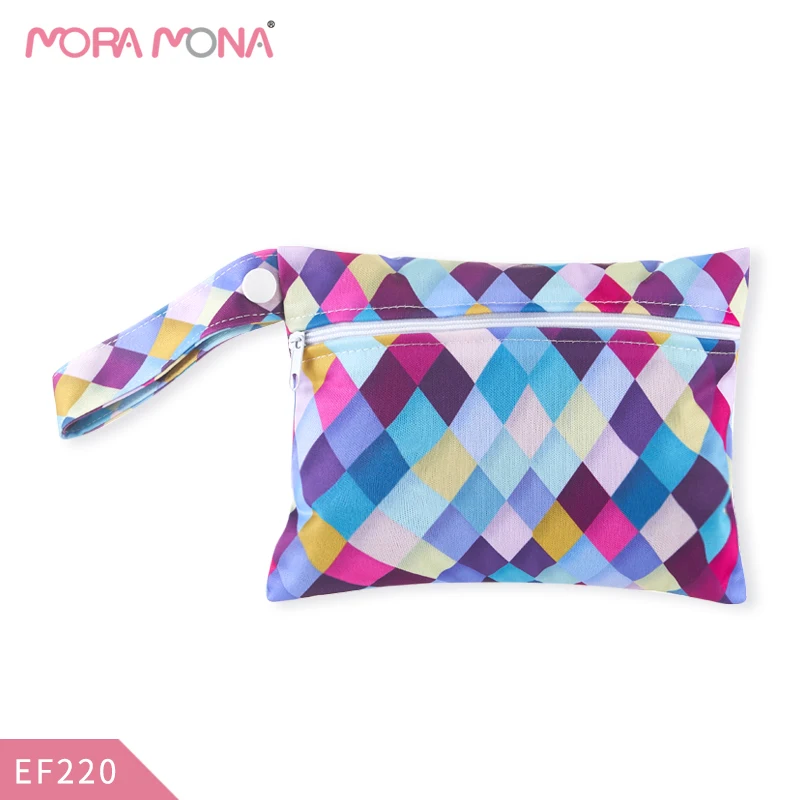 

Wet bag Moramona new print waterproof reusable wet bag travel mini S multifunction storage bag  for sanitary pads, Colorful