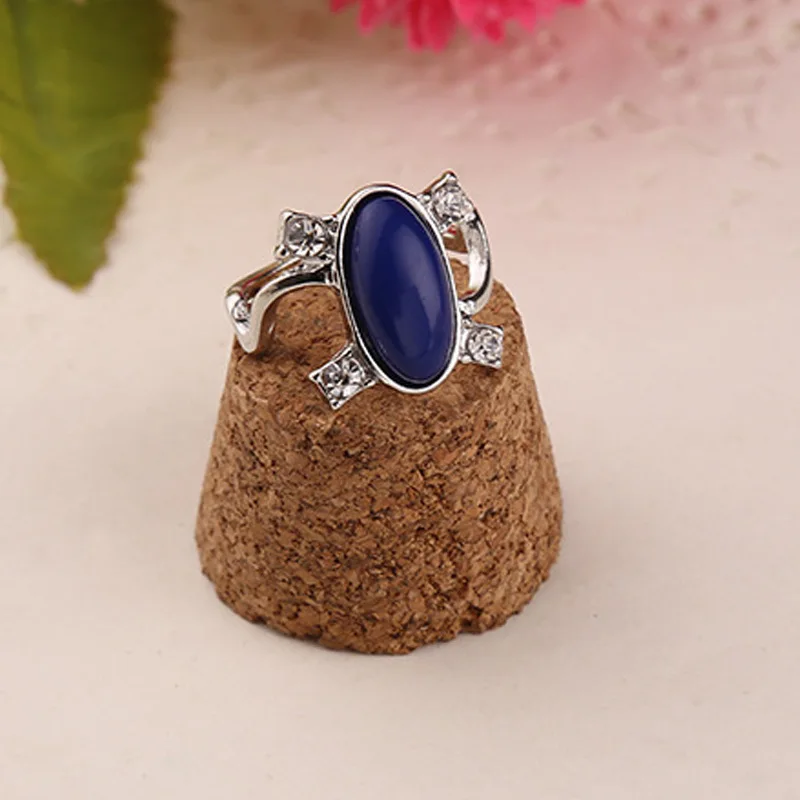 

Fashion Movies Jewelry CosplayElena Gilbert Daylight Rings Vintage Crystal Ring The Vampire Diaries Rings With Blue Lapis