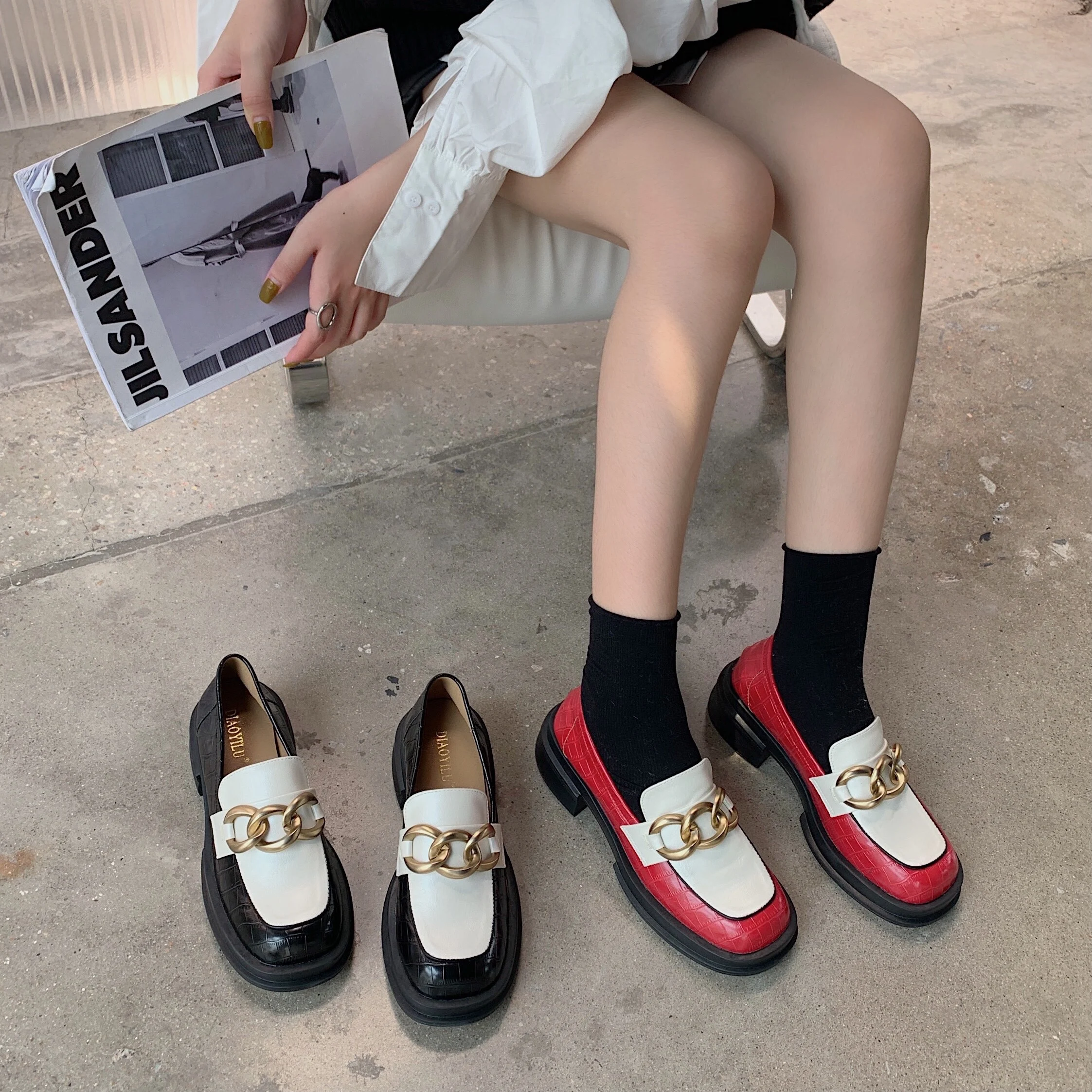 

Autumn and winter new Korean Mary Jane deep mouth single shoe women
