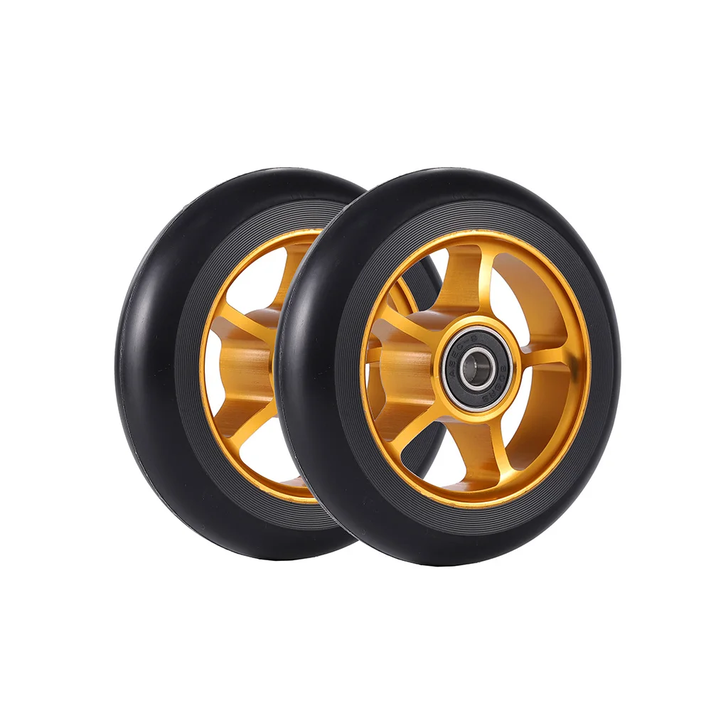Huoli Scooter Wheel 100mm 110mm 120mm for Outdoor Alloy Hollow Core Oem Odm Custom Color Forge 5 Spoke Pro Stunt Kick Scooter
