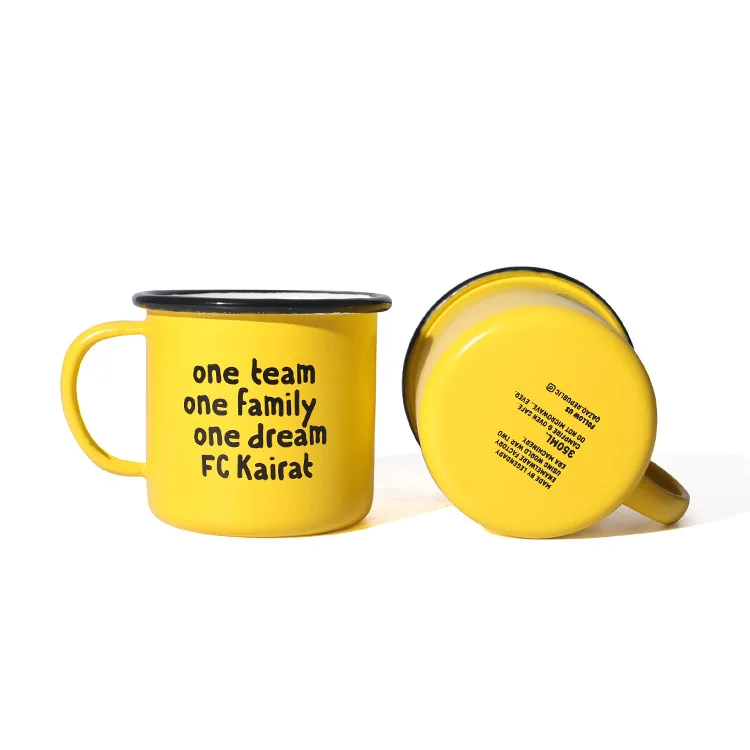 

Best Selling Customize Logo Printed Enamel Beer Camping Cups Enamel Camping Mug with Lid, As picture