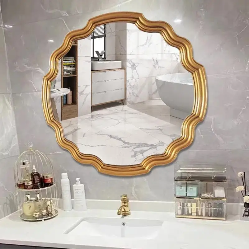 65cm No Light New Design Bathroom Mirror Nordic Porch Decoration Mirror European Vintage Wall Hanging Dressing Mirror