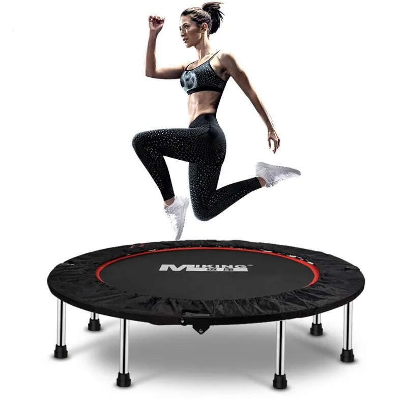 

40 Inch Mini Fitness Trampoline For Adults Indoor Outdoor Silent Jumping Bed Elastic Trampolines Aerobic Exercise Workout, Black