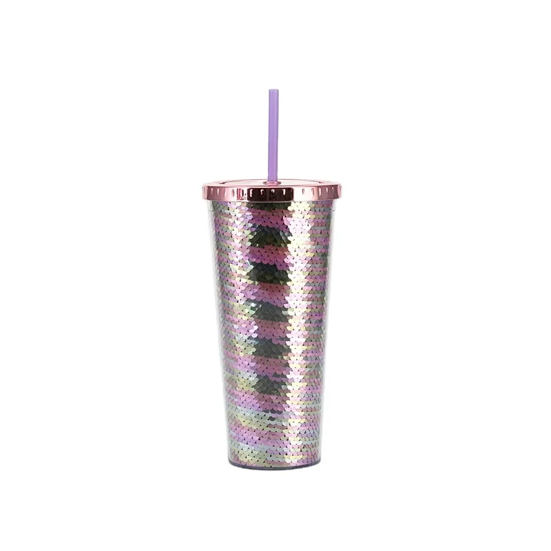 

24oz 700ml Acrylic Tumbler coastal mermaid Double Wall plastic drinking tumbler for summer