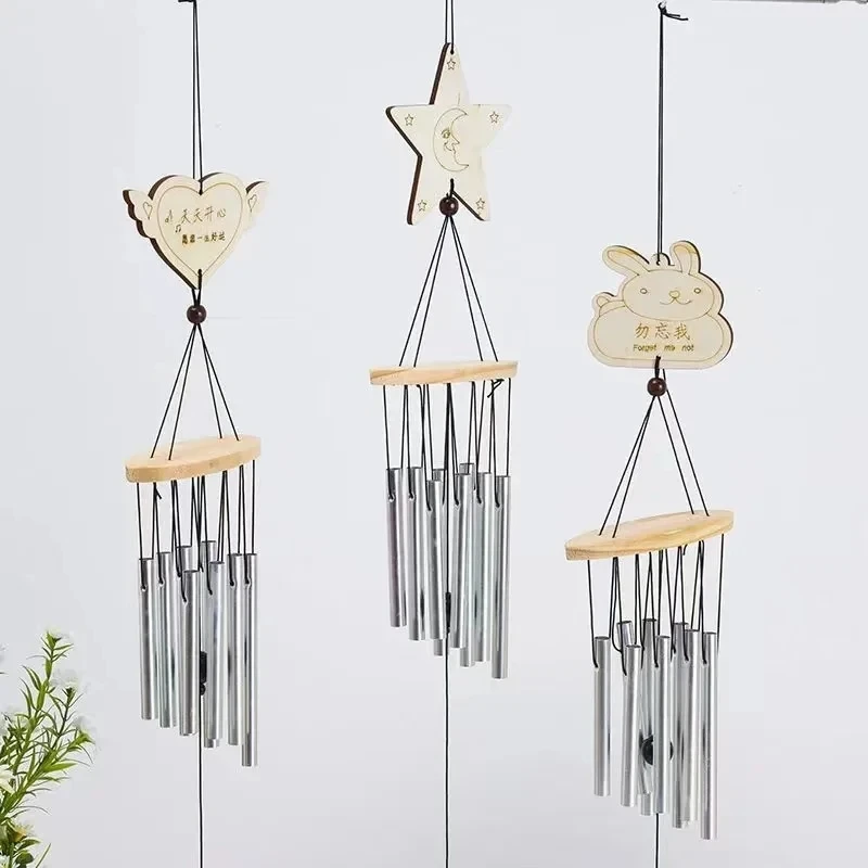 Factory Price Wood Wind Chimes Yard Garden Tubes Wall Hanging Home Decor Outdoor Minimalist Accessories Wind Bells
