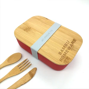 Image of Bamboo Fiber Lunch Box for salad and sandwiches
