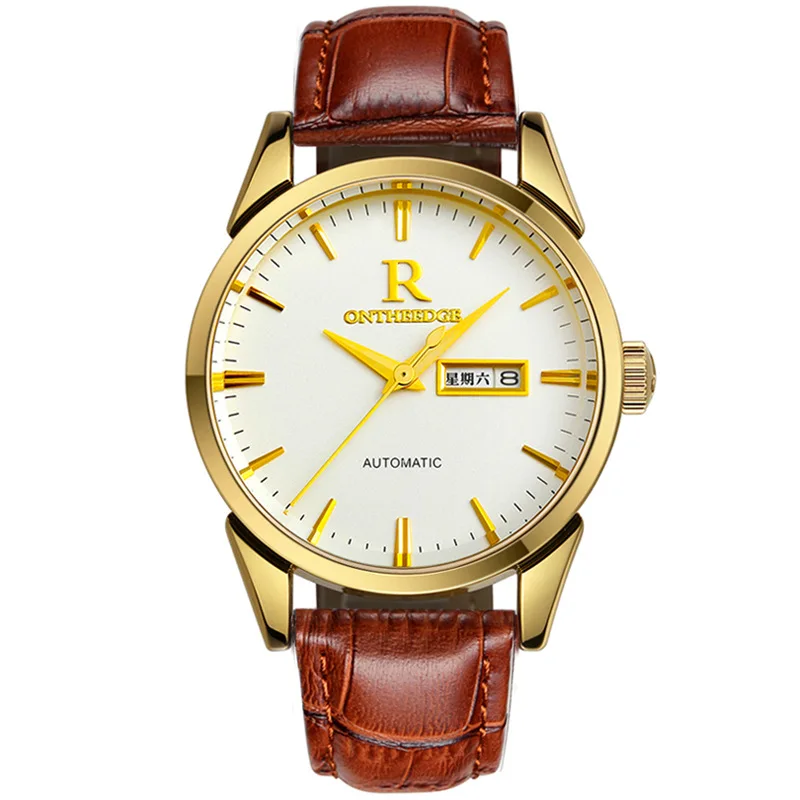 

Brand Swiss Waterproof Leather Men's luxury brand watch Manufacturer Wholesale formal watches, As pic