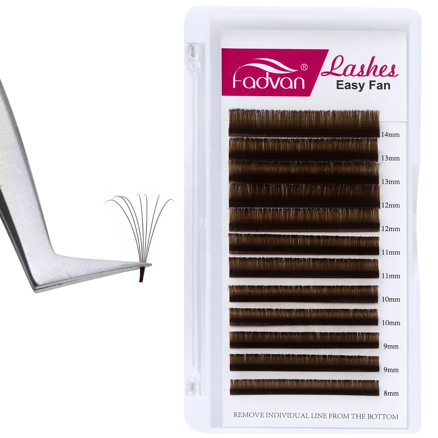 

Colored Eyelash Extension 0.07mm Brown Volume Lash Extensions C/D Curl Easy Fan Rapid Blooming Lashes 3D 4D 6D 10D 20D, Multicolour