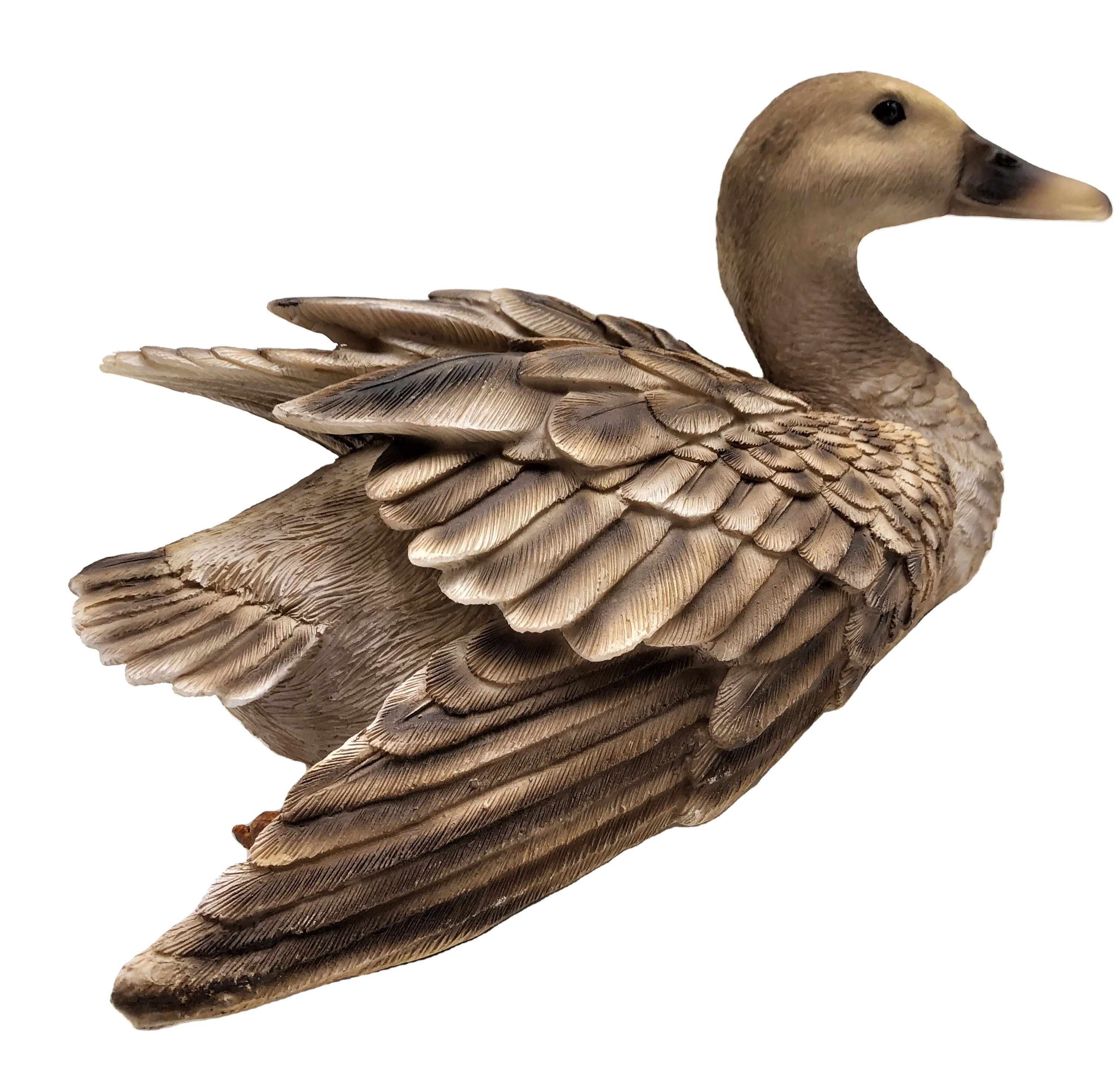 2019 新到货批发树脂鸭雕像的手雕塑