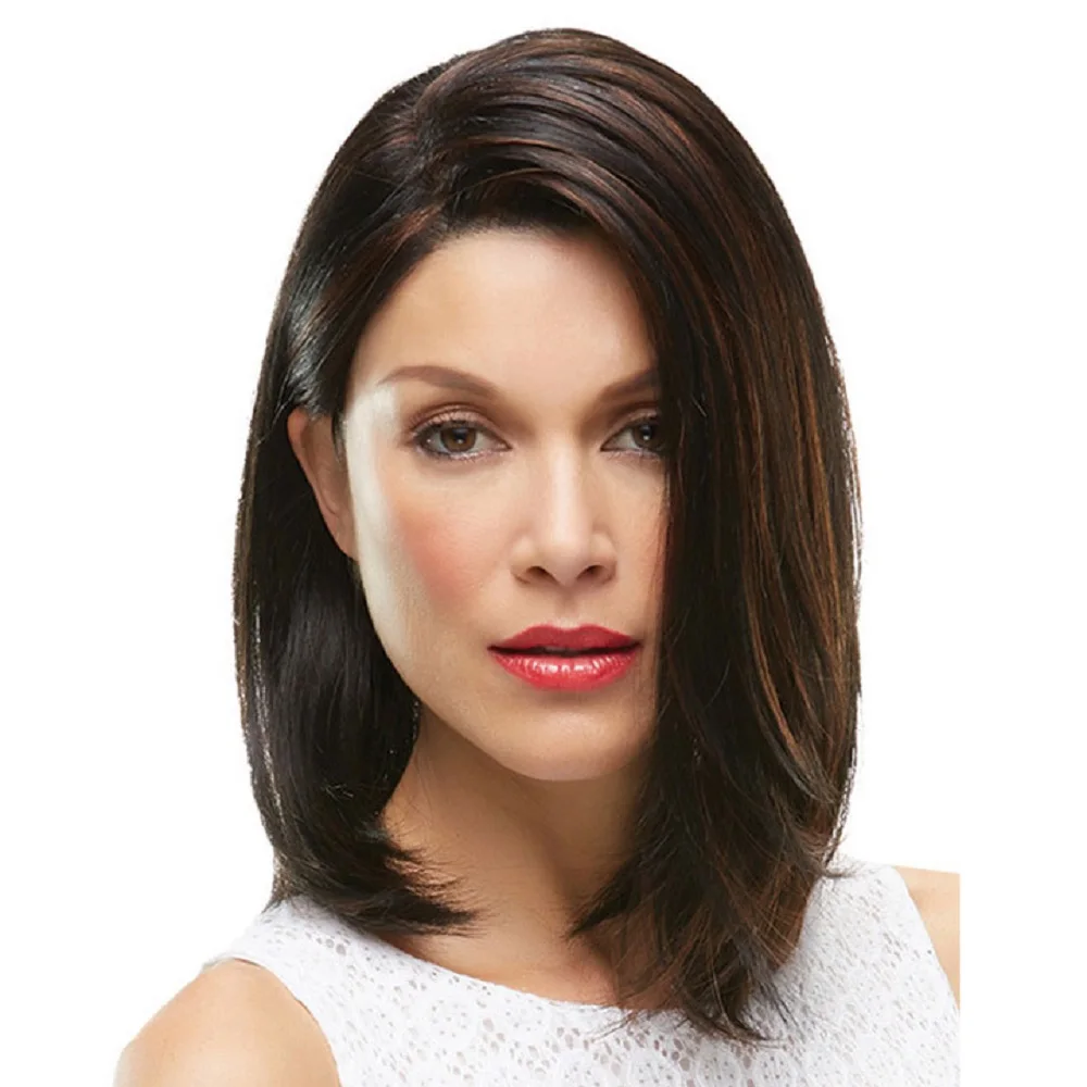 

Natural Looking Hair Lace Front Perruque For Women, Brown, light brown, black