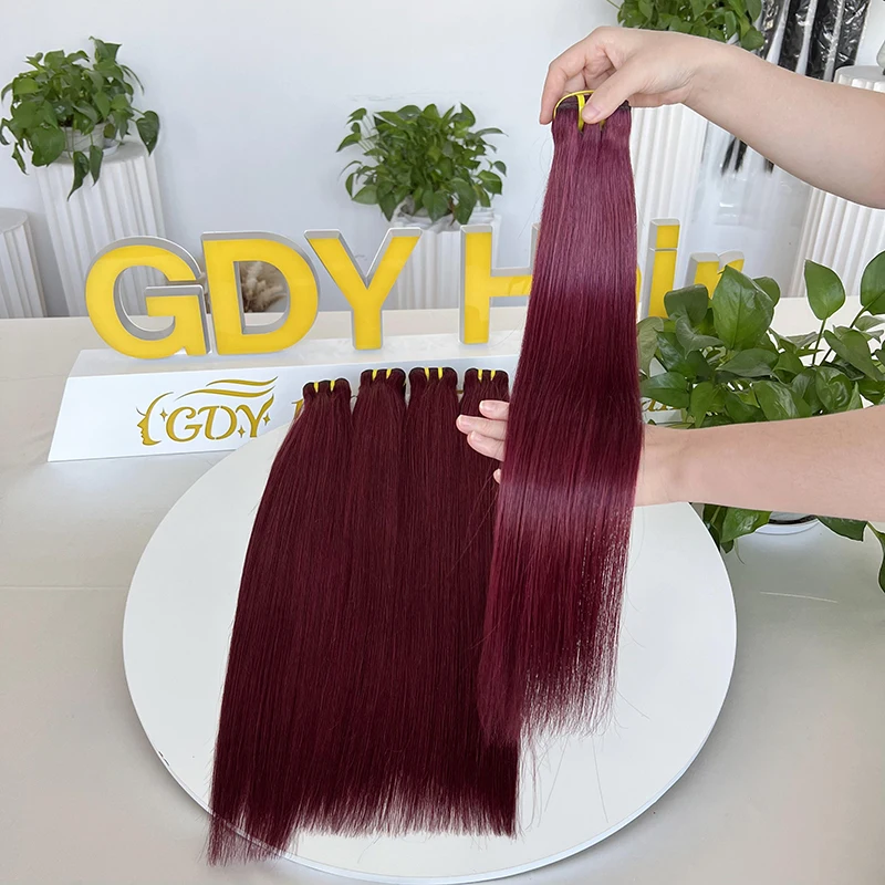 GDY Red Hair Bundles Indian Bone Straight 99J Burgundy Bundles Human Hair Bundles Double Vietnamese100% Remy Hair