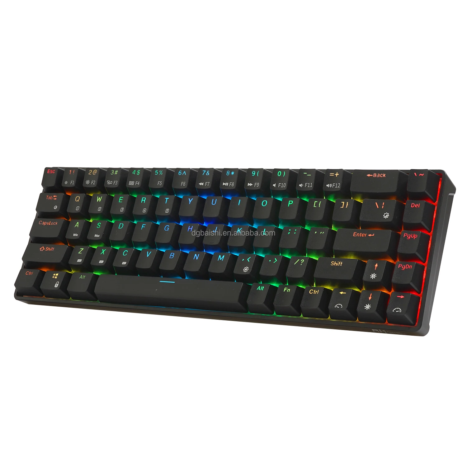 Rk Royal Kludge Rk68 60% Rgb Mechanical Gaming Keyboard Small Compact ...